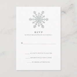 Silver Imitats Glitzer Snowflake Wedding RSVP Karte