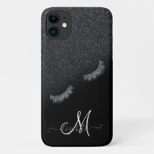 Silver Imitats Lashes Black Glitzer Ombre Case-Mate iPhone Hülle