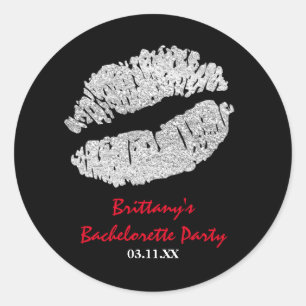 Silver Imitats Sparklops Kiss Gastgeschenk Sticker