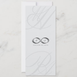 Silver Infinity Hand Clasp Couple Monogram Wedding Einladung