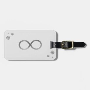 Silver Infinity Symbol auf Light Gray Gepäckanhänger