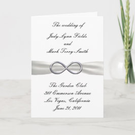 Silver Infinity White Wedding Program Card Programm