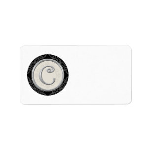 Silver Initial C Mit Monogramm Address Labels Adressaufkleber