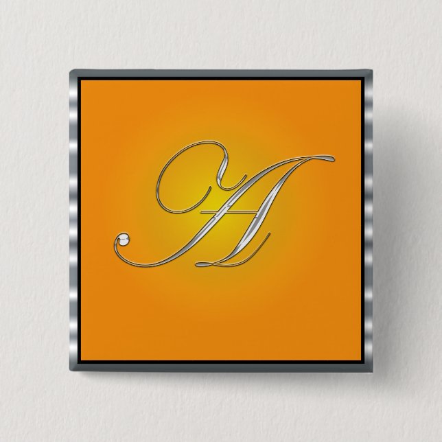 Silver Initial Letter A Button (Vorderseite)