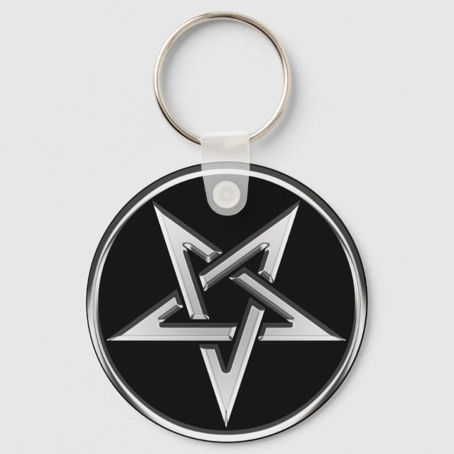 Silver Inverted Pentagram Schlüsselanhänger (Vorderseite)