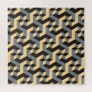 Silver Ivory Geometric Complex Tile