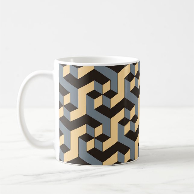 Silver Ivory Geometric Complex Tile Kaffeetasse (Links)