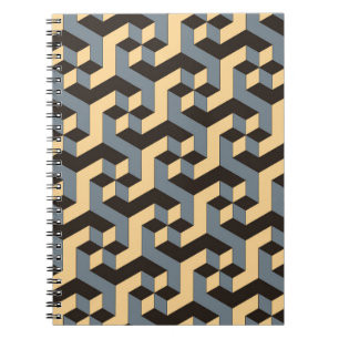 Silver Ivory Geometric Complex Tile Notizblock