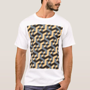 Silver Ivory Geometric Complex Tile T-Shirt