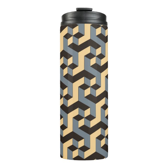 Silver Ivory Geometric Complex Tile Thermosbecher (Vorderseite)