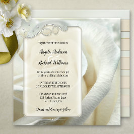 Silver Ivory Rose Hochzeit Einladung