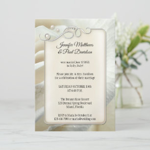 Silver Ivory Rose Post Hochzeit Empfang nur Einladung