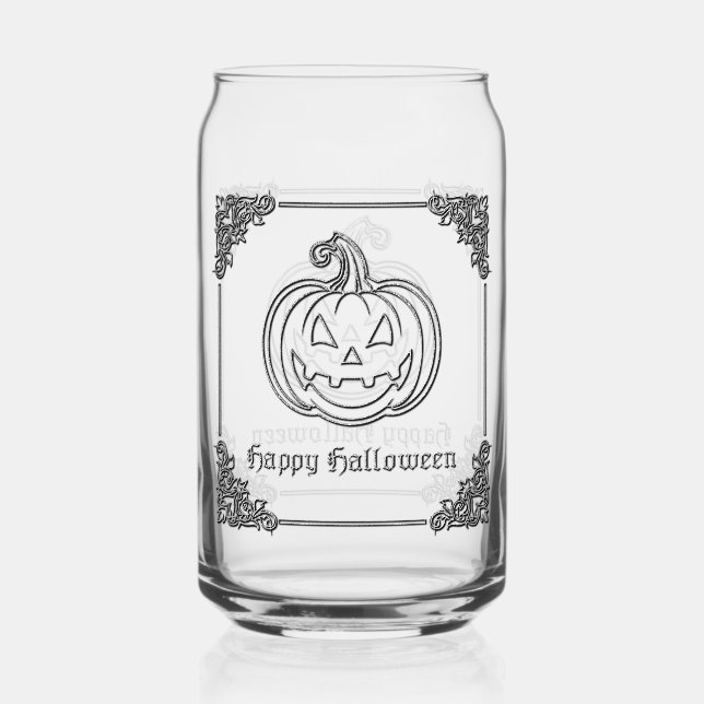 Silver Jack O' Lantern Halloween Dosenglas (Vorderseite)