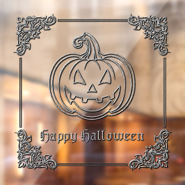 Silver Jack O' Lantern Halloween Fensteraufkleber