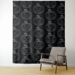 Silver Jack O' Lantern Halloween Foto Hintergrund Wandteppich