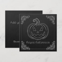 Silver Jack O' Lantern Halloween Grußkarte