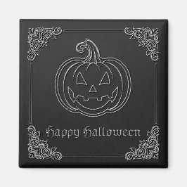 Silver Jack O' Lantern Halloween Magnet