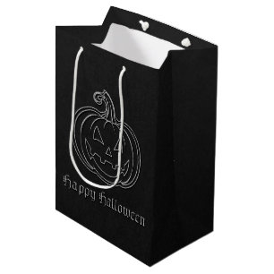 Silver Jack O' Lantern Halloween Mittlere Geschenktüte