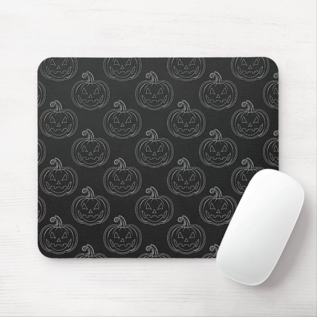 Silver Jack O' Lantern Halloween Mousepad (Mit Mouse)