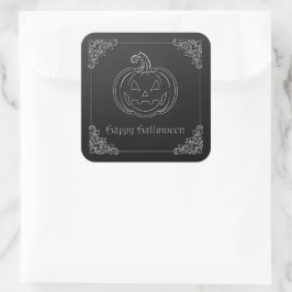 Silver Jack O' Lantern Halloween Quadratischer Aufkleber