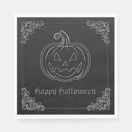 Silver Jack O' Lantern Halloween Serviette