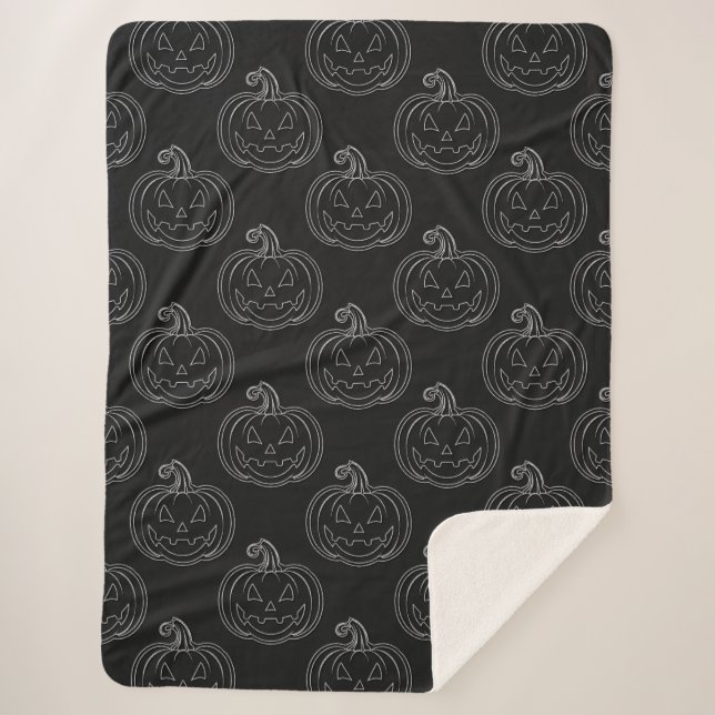 Silver Jack O' Lantern Halloween Sherpadecke (Vorderseite)