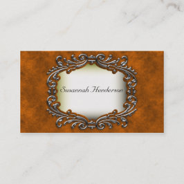 Silver Jewel on Gold Velvet Business Cards Visitenkarte