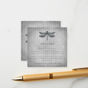 Silver Jeweled Dragonfly Wedding Begleitkarte