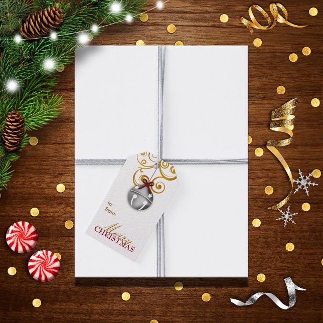 Silver Jingle Bell Frohe Weihnachten Geschenkanhänger (Von Creator hochgeladen)