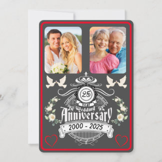 Silver Jubilee 2 Photo Invitation du 25e anniversa
