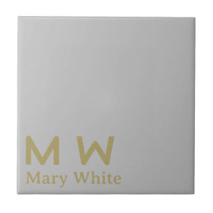 Silver Keramik Tile Gold Text Untersetzer