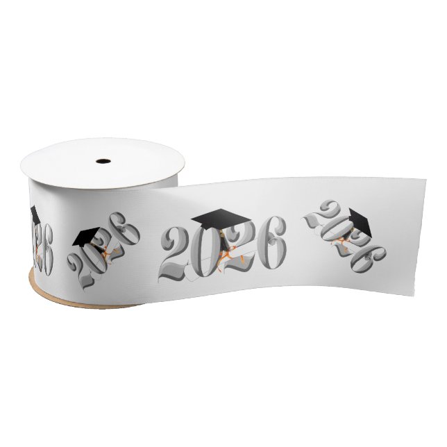 Silver-Klasse des Abschlusses 2026 Satinband (Spule)