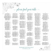 Silver Lace Aquamarin Script Alphabetic Seekarte
