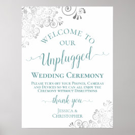 Silver Lace Aquamarin Unplugged Wedding Zeremony W Poster