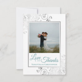 Silver Lace Aquamarin & White Liebe & Danke Hochze