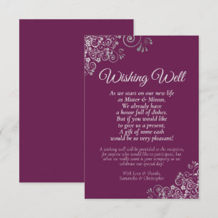 Silver Lace auf Berry Wedding wünscht gutes Gedich Begleitkarte
