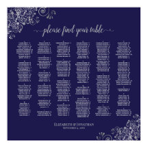 Silver Lace auf Navy Alphabetic Seekarte
