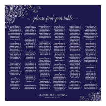 Silver Lace auf Navy Alphabetic Seekarte