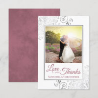 Silver Lace Dusty Rose Weiße Liebe & Dank Hochzeit
