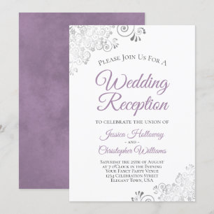 Silver Lace Lavender auf der Rezeption für weiße H Einladung