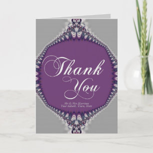 Silver Lace Lila Danke-Card Dankeskarte