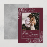 Silver Lace on Burgundy Liebe & Danke Wedding