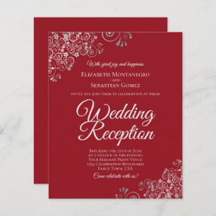 Silver Lace on Red Wedding Reception BUDGET Einlad