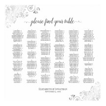 Silver Lace Simple Chic Alphabetic Seekarte