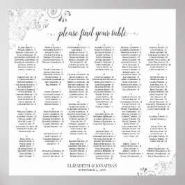 Silver Lace Simple Chic Alphabetic Seekarte Poster