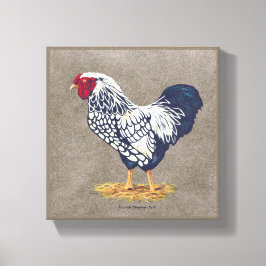 Silver Laced Wyandotte Rooster Leinwanddruck