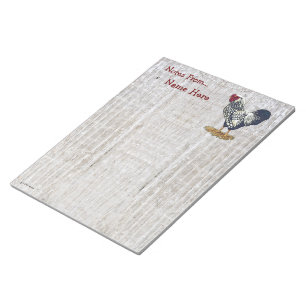 Silver Laced Wyandotte Rooster Light Barnboards Notizblock
