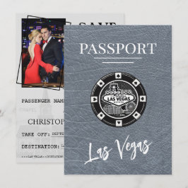 Silver Las Vegas Passport Save the Date