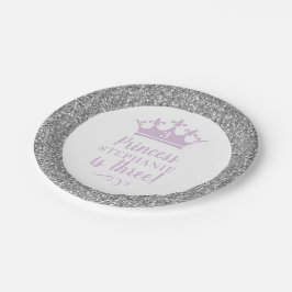 Silver Lavender Crown Tiara Girl'Princess Geburtst Pappteller