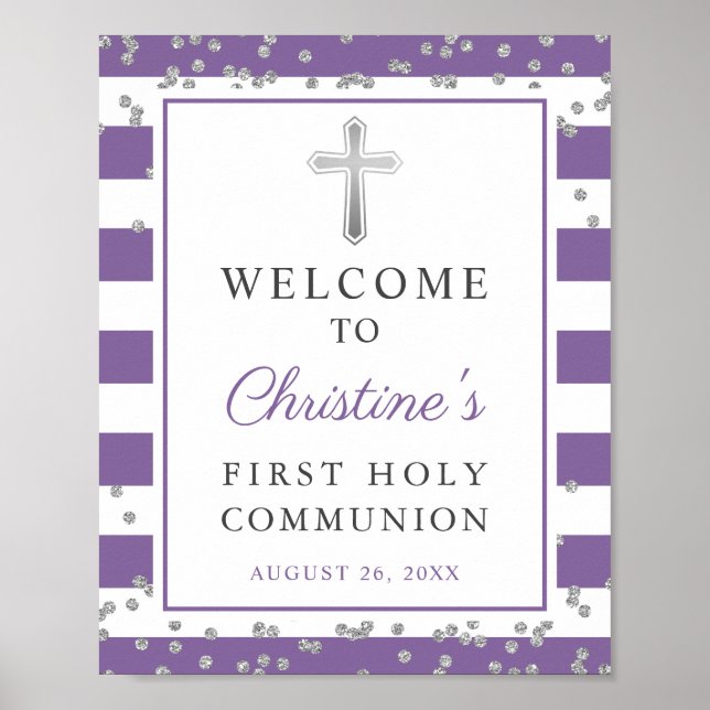 Silver Lavender Lila First Community Willkommen Poster (Vorne)